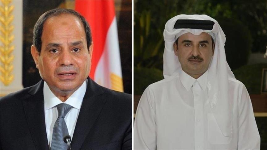 تميم يتسلم رسالة من السيسي تتعلق بتعزيز التعاون